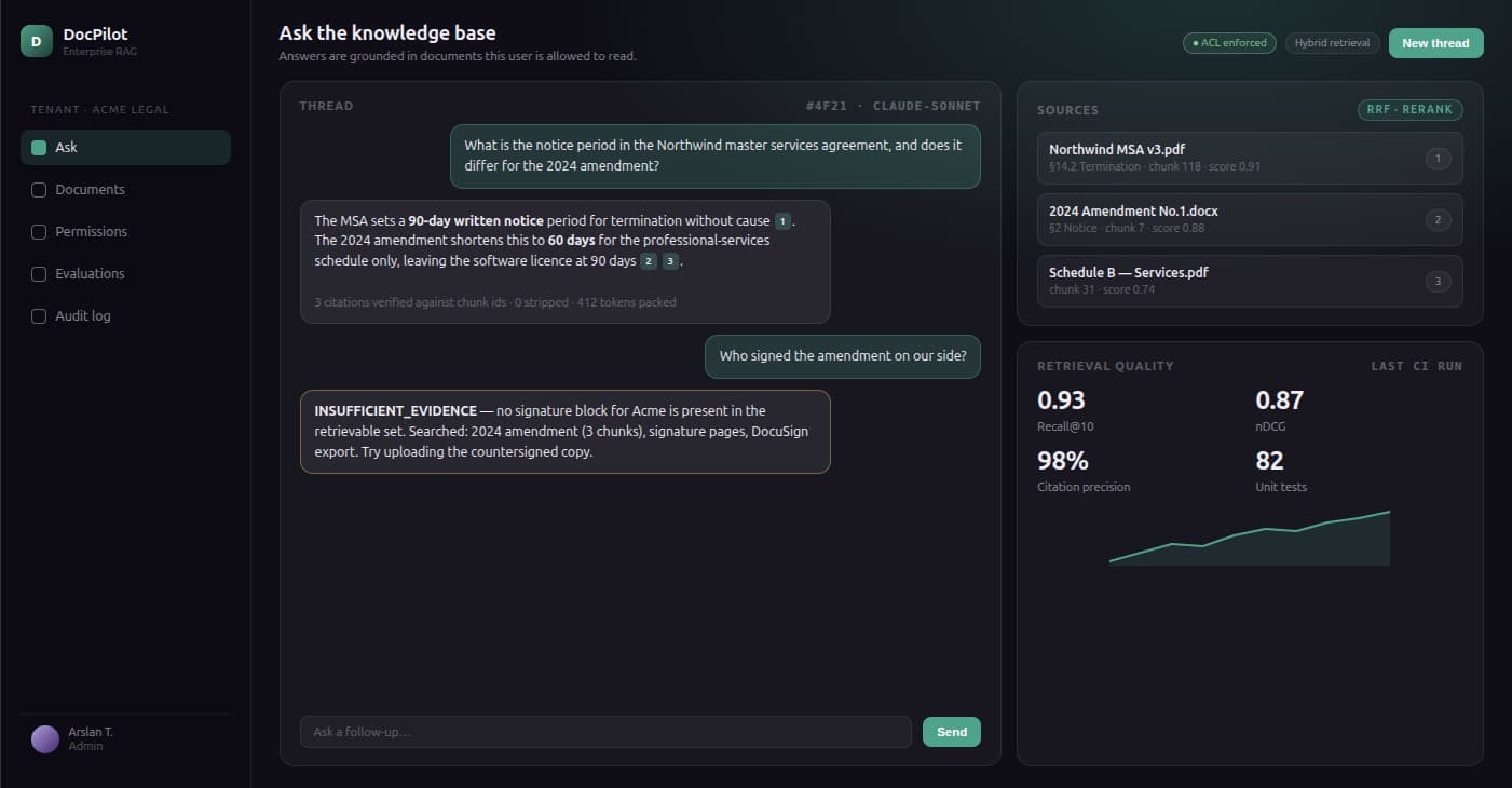 DocPilot interface